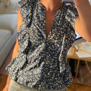 Ulla Johnson Printed Poplin Blouse